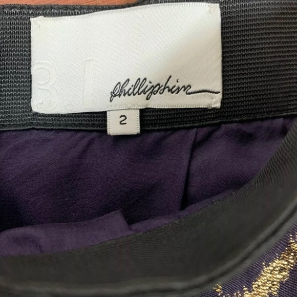 Phillip Lim 3.1 Metallic Animal Silk Mini Skirt 2 - Picture 3 of 3